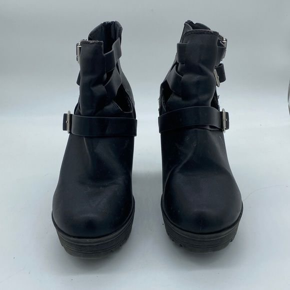 Charlotte Russe Platform Ankle Booties Buckle Black Womens Size 8 - Picture 2 of 16